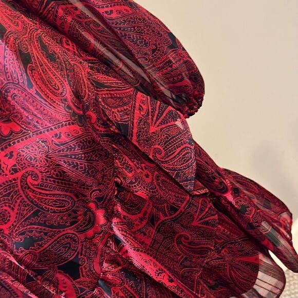 NWT Tommy Hilfiger Red & Black Ruffle Front Dress - Size 2 - Picture 5 of 16